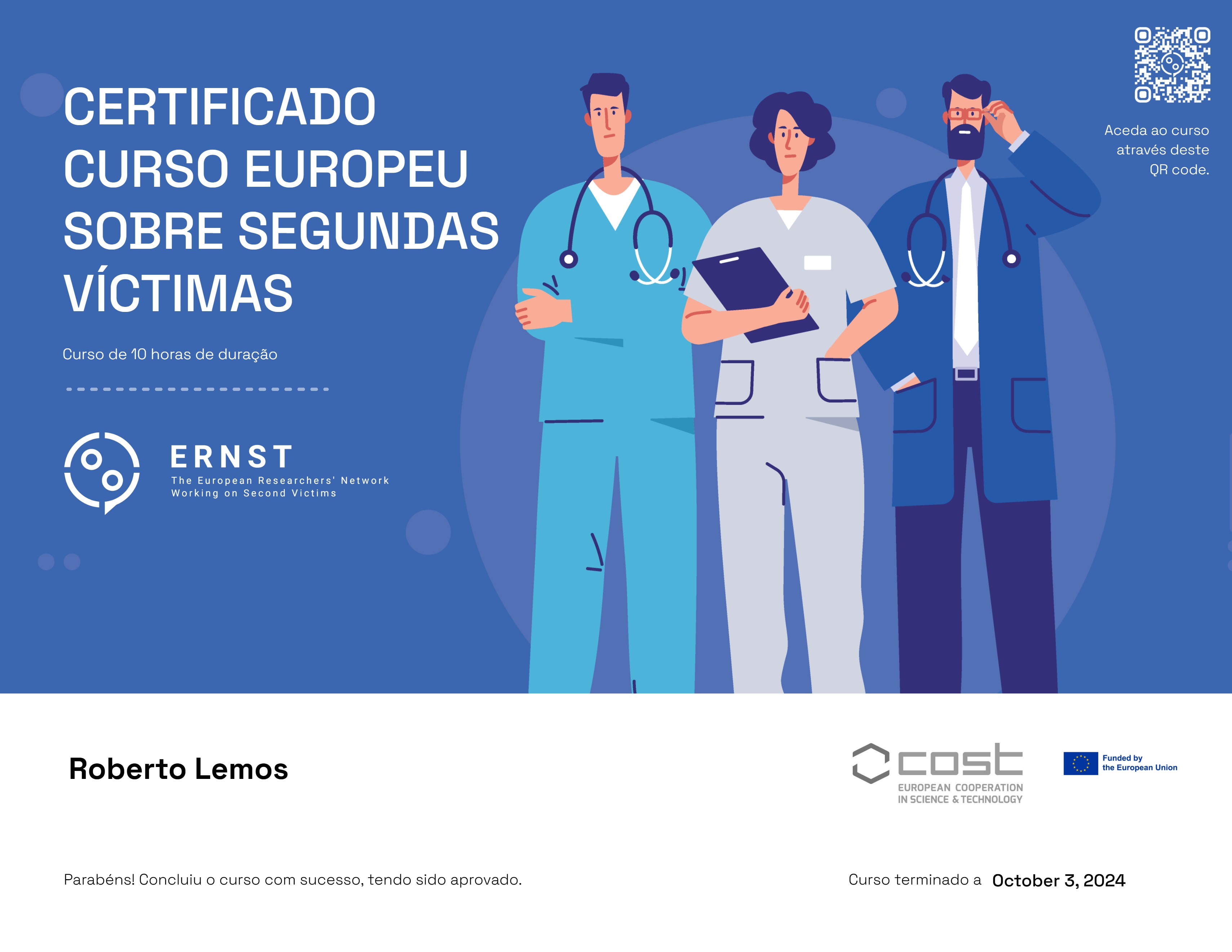 Curso Europeu sobre Segundas Vítimas (Português)